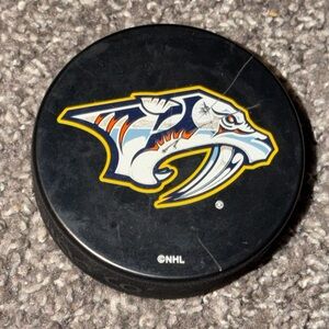 NHL Hockey Nashville Predators Souvenir Memorabilia Puck As Is Collectible Used.